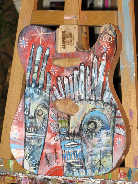 CUSTOM GUITAR PAINTING  Graphic design, art, and guitar painting by Julie  Oakes