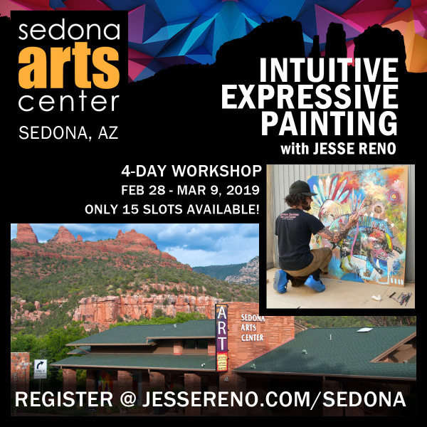 Sedona Arizona Intuitive Expressive Painting Workshop with Jesse Reno